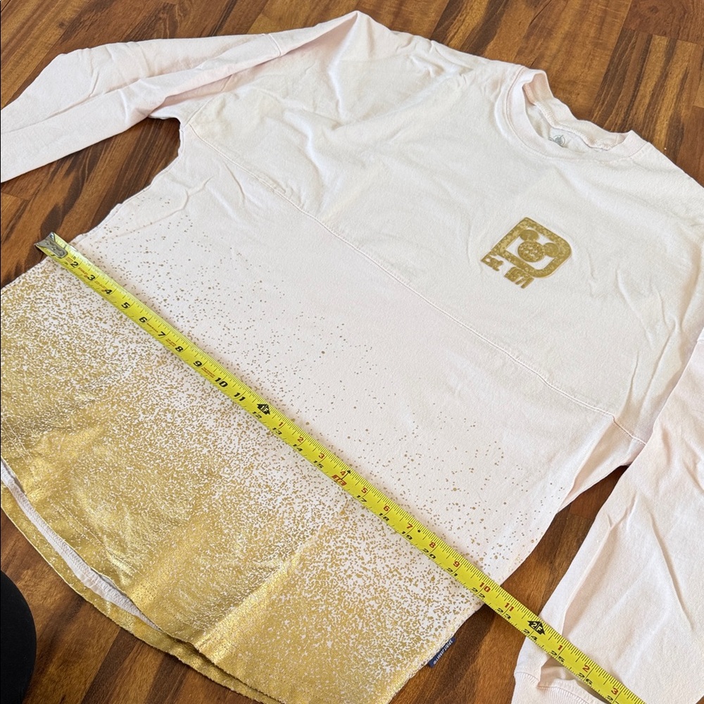 Disney World Spirit Jersey pale pink/gold Long Sleeve Tee sz M - Picture 8 of 17